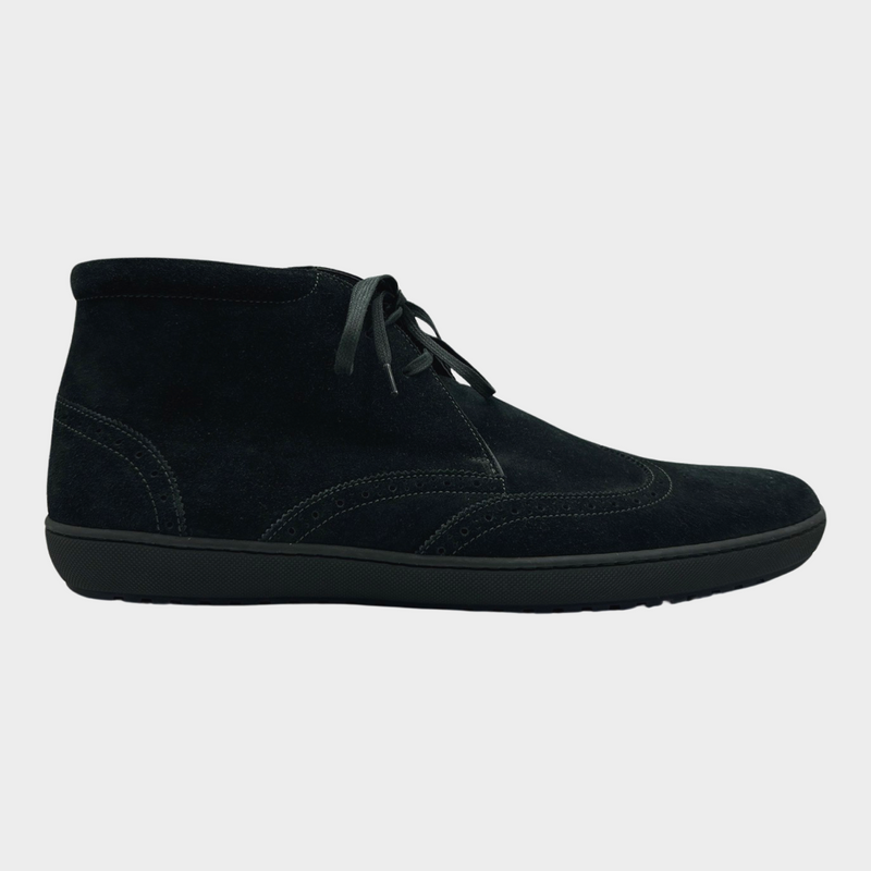 Louis Vuitton men's emerald green suede ankle trainers