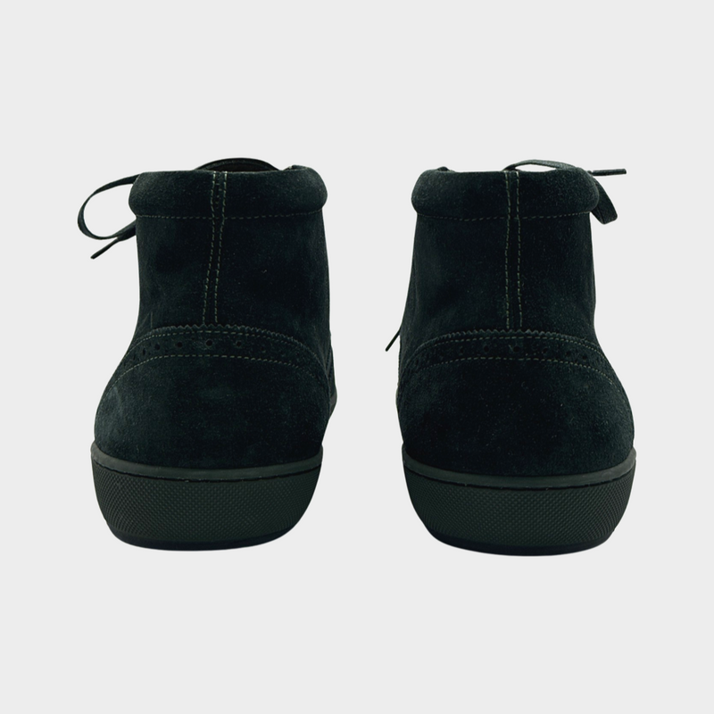 Louis Vuitton men's emerald green suede ankle trainers