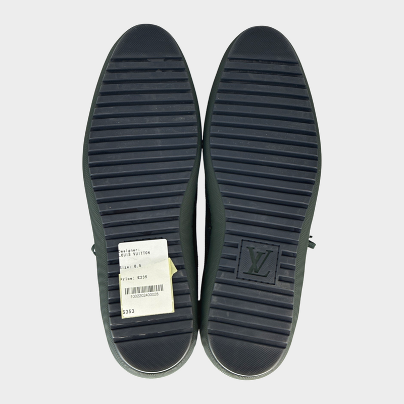 Louis Vuitton men's emerald green suede ankle trainers