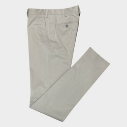 Loro Piana men's taupe cotton slim fit trousers