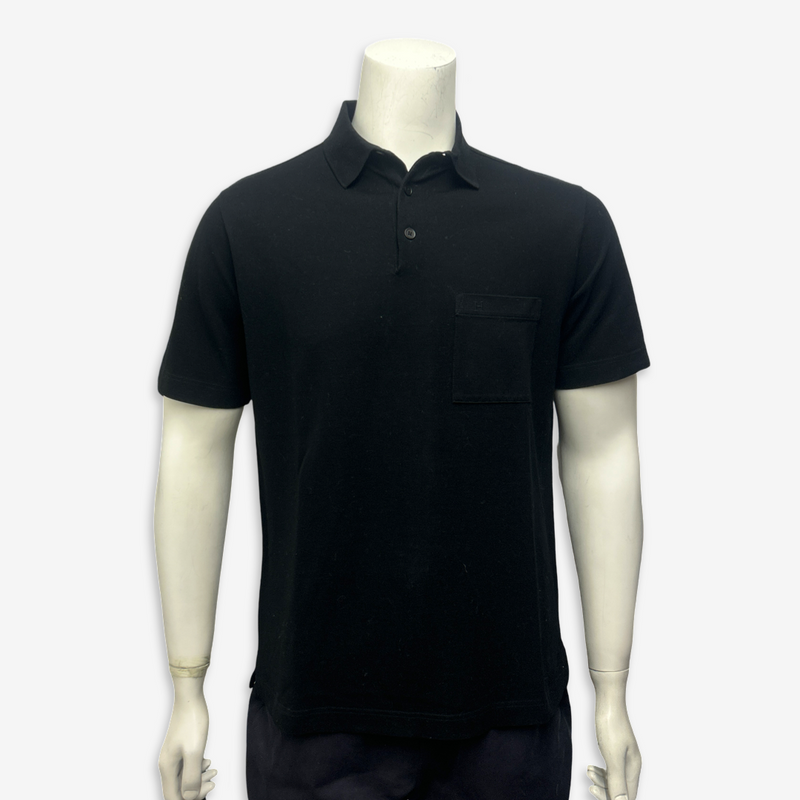 Hermes Men's Black Cotton Polo Shirt