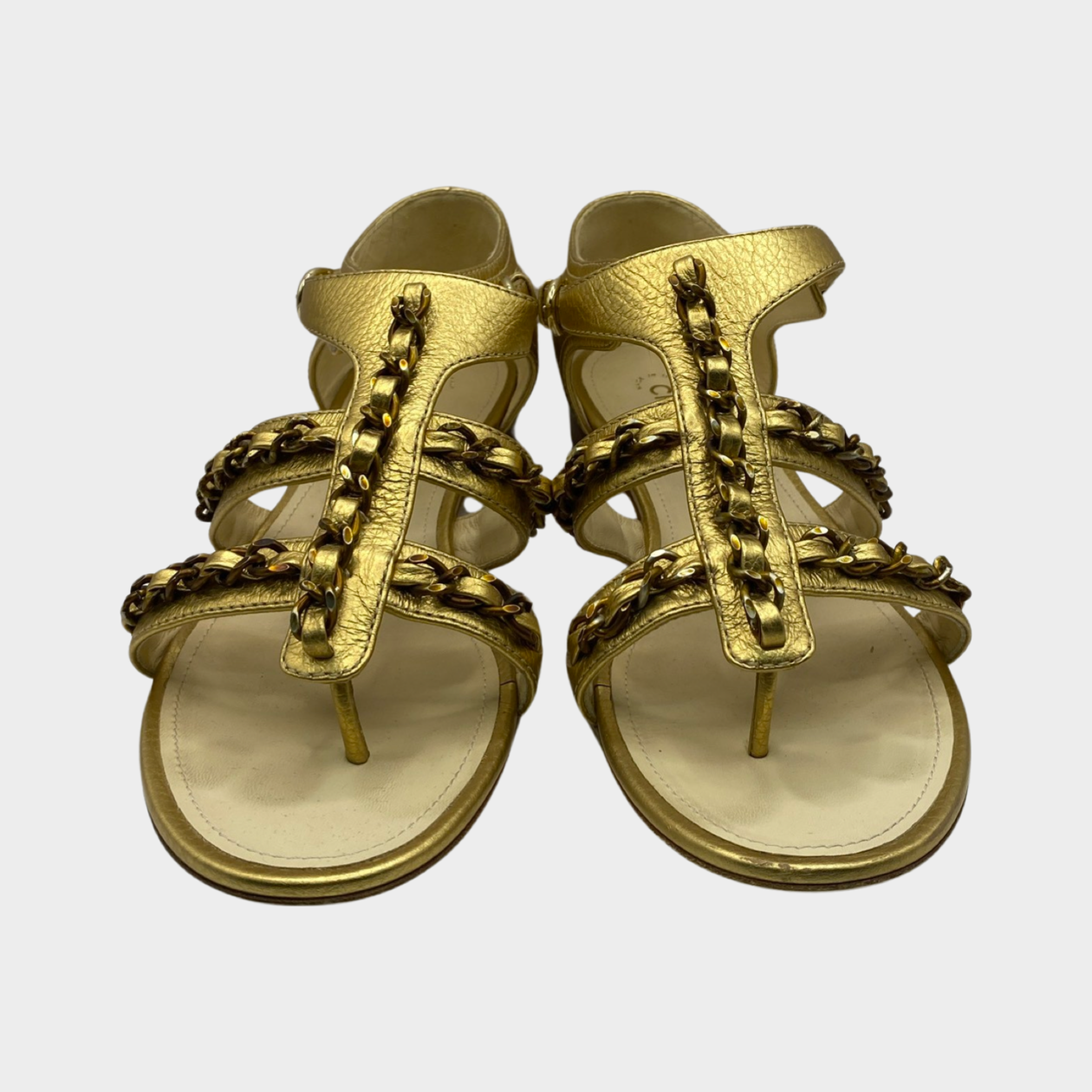 Metallic gold 2025 gladiator sandals