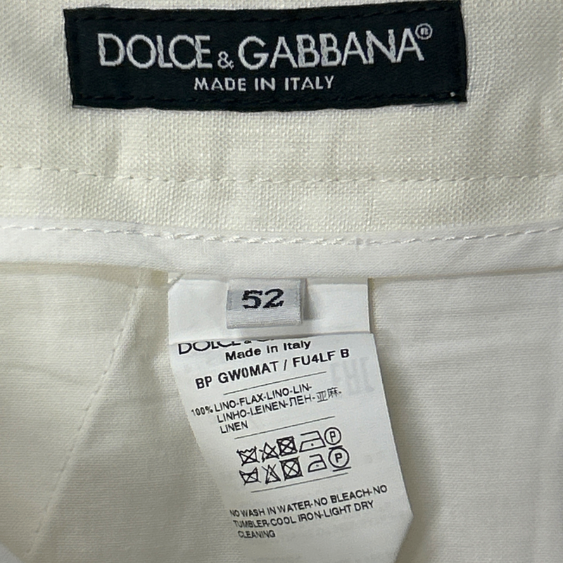 Dolce&Gabbana Men's Ecru Linen Summer Shorts