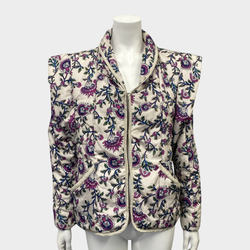 Isabel Marant women's purple floral print lightweight puffer jacket