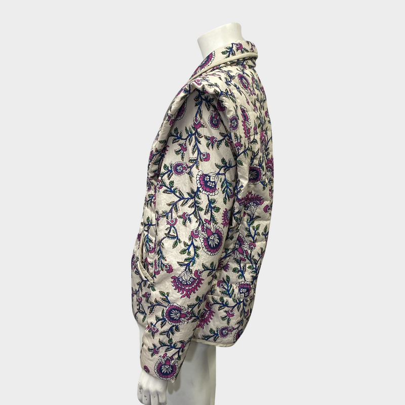 Isabel Marant women's purple floral print lightweight puffer jacket