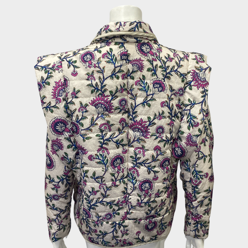 Isabel Marant women's purple floral print lightweight puffer jacket