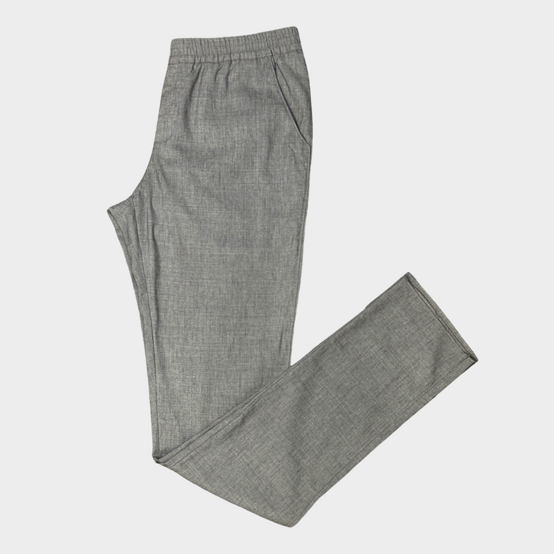 Loro Piana men's grey wool-linen joggers