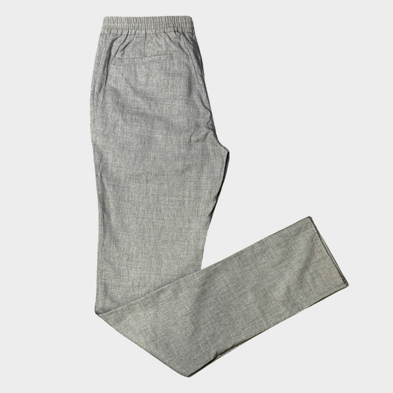 Loro Piana men's grey wool-linen joggers