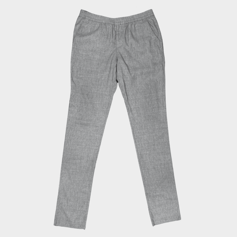 Loro Piana men's grey wool-linen joggers