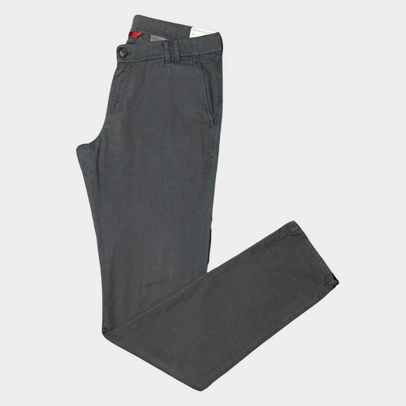 Brunello Cucinelli men's grey cotton straight-length trousers