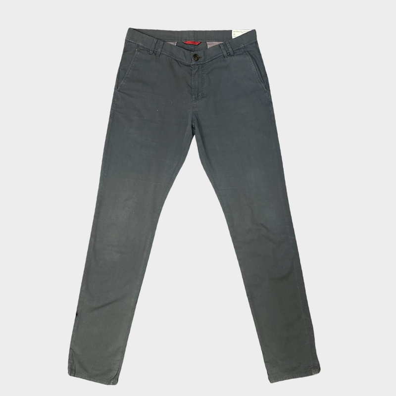Brunello Cucinelli men's grey cotton straight-length trousers