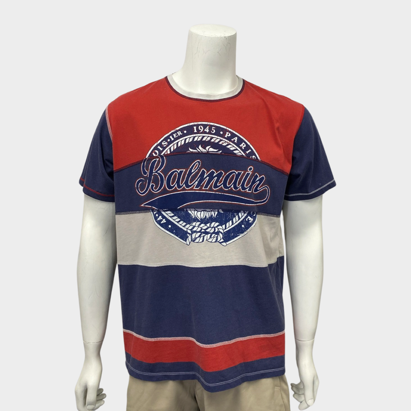 Balmain men's red logo t-shirt