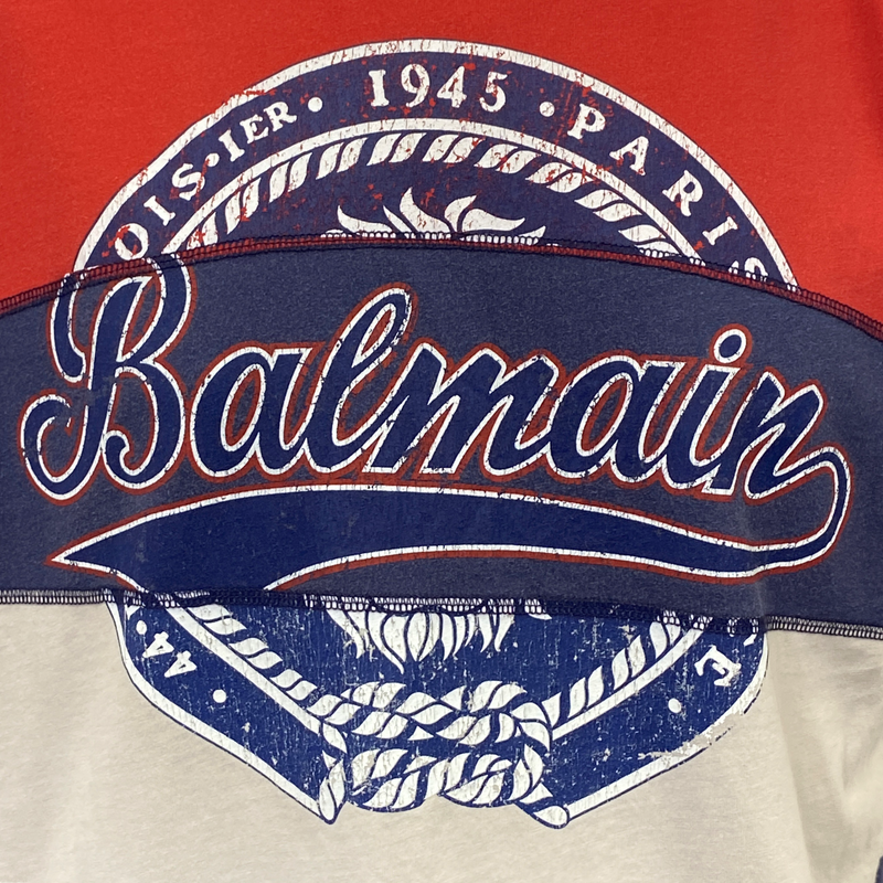 Balmain men's red logo t-shirt