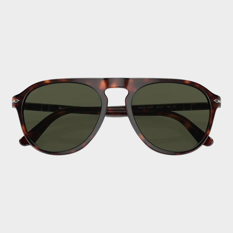 Persol men's havana pilot shaped sunglasses