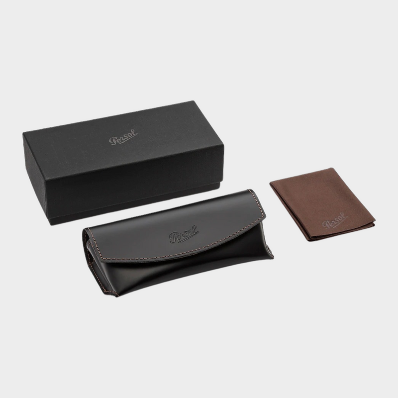 Persol men's havana pilot shaped sunglasses