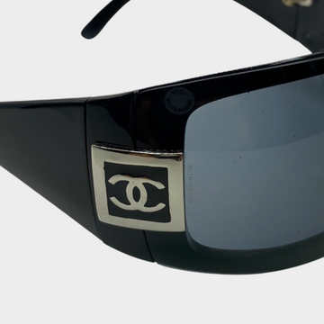 Chanel women's black mask style CC sunglasses – Loop Generation
