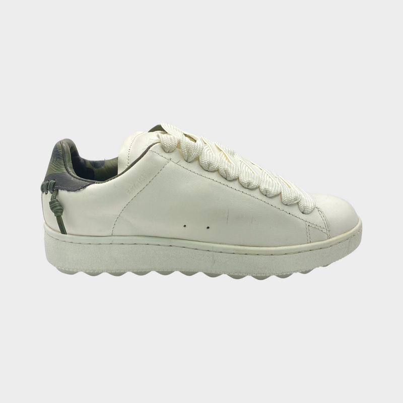Coach men's white and khaki leather trainers