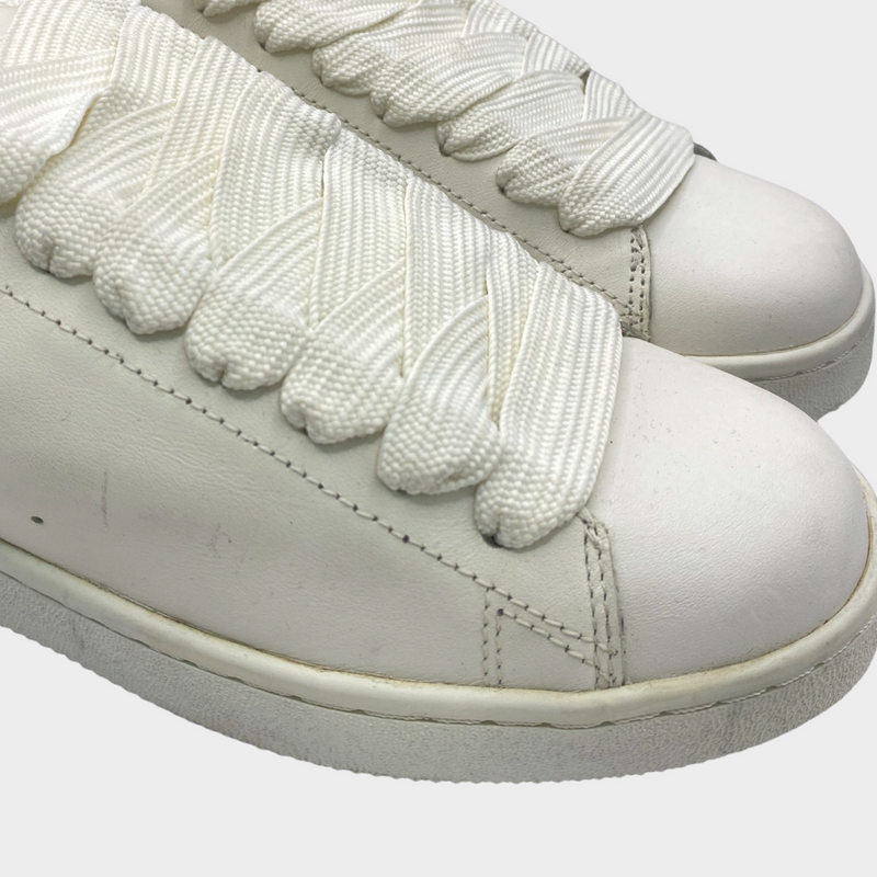 Coach men's white and khaki leather trainers
