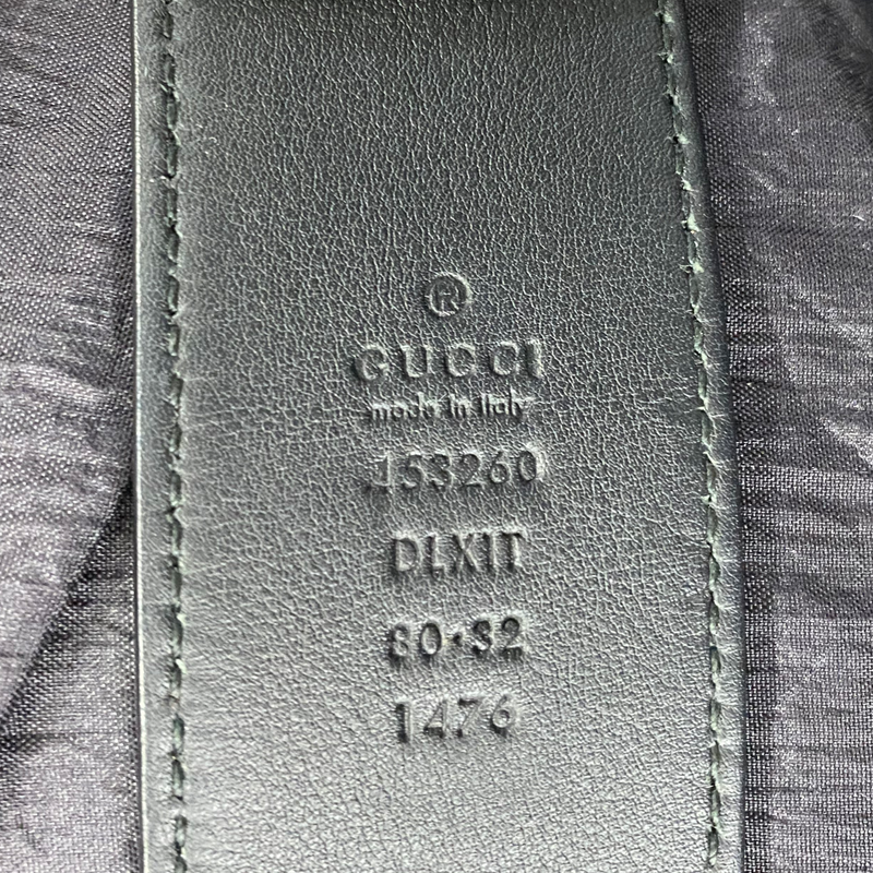 Gucci women's black leather belt with pearl details