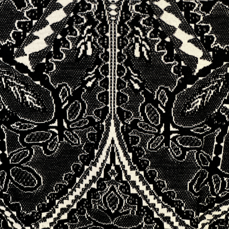 Alexander McQueen black and white paisley jacquard silk/wool dress
