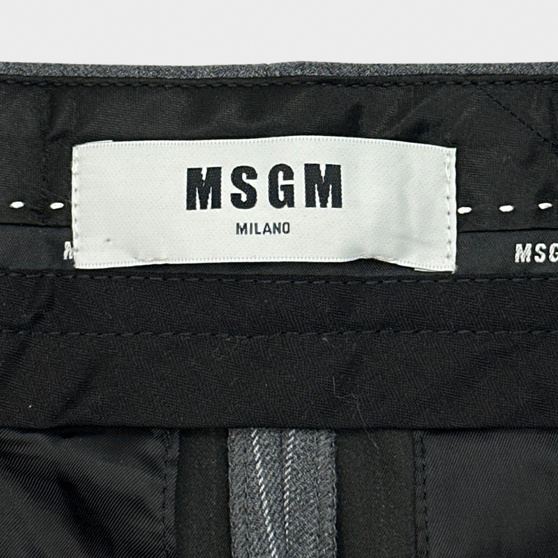 MSGM women's grey striped wool long tailored pinstripe shorts