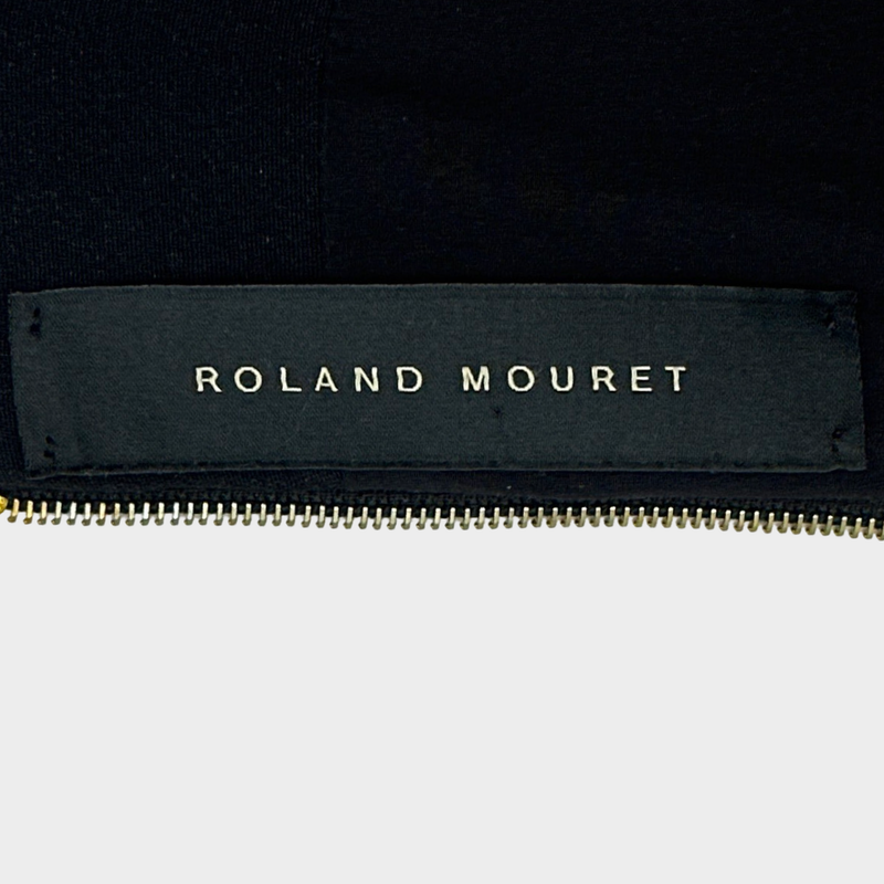 Roland Mouret black and blue point neckline sleeveless dress