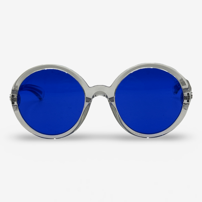 Chanel Women's Electric Blue Round-Lens Sunglasses