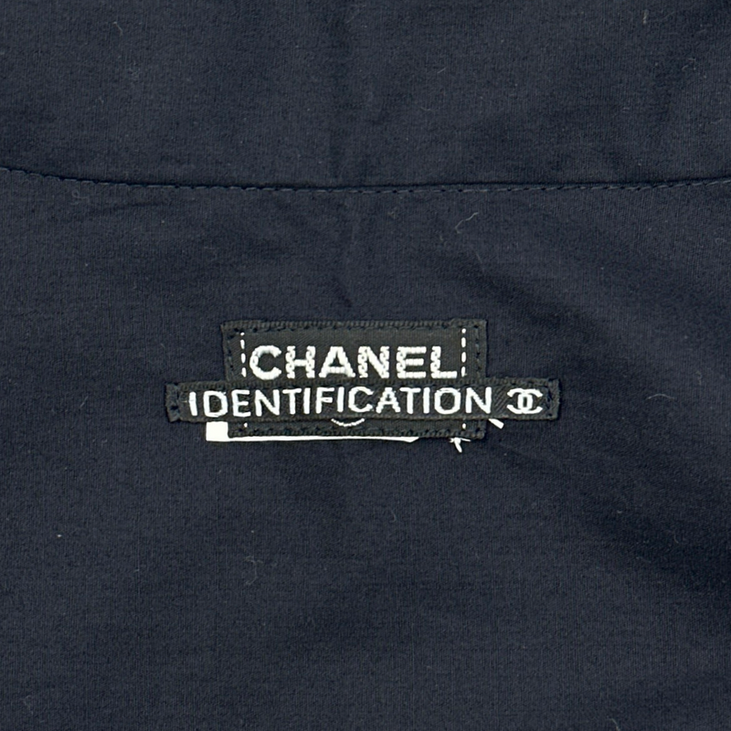 CHANEL navy quilted cotton overshirt