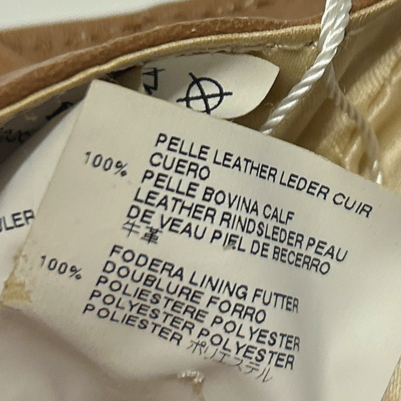 Maison Margiela Unisex Brown Leather Clutch Bag With Gold Accents