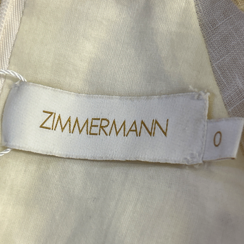 Zimmermann White and Yellow Pineapple Print Linen Dress