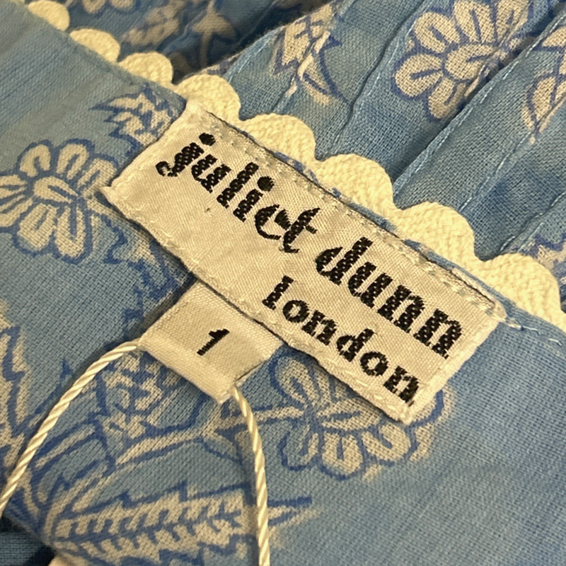 Juliet Dunn Blue Cotton Floral Summer Maxi Dress
