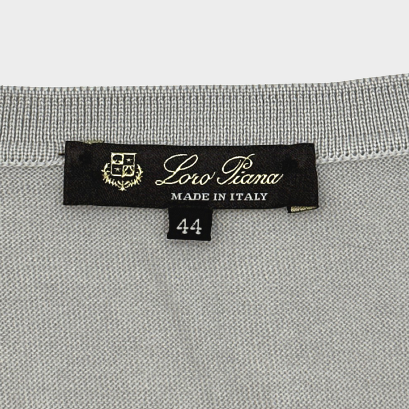 Loro Piana women's light grey silk/cotton blend jumper