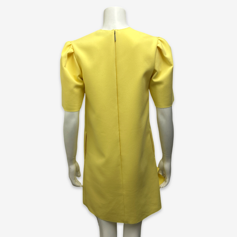 MSGM Yellow Structured Dress With Frill Detailing