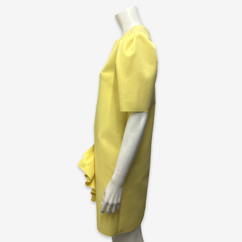 MSGM Yellow Structured Dress With Frill Detailing