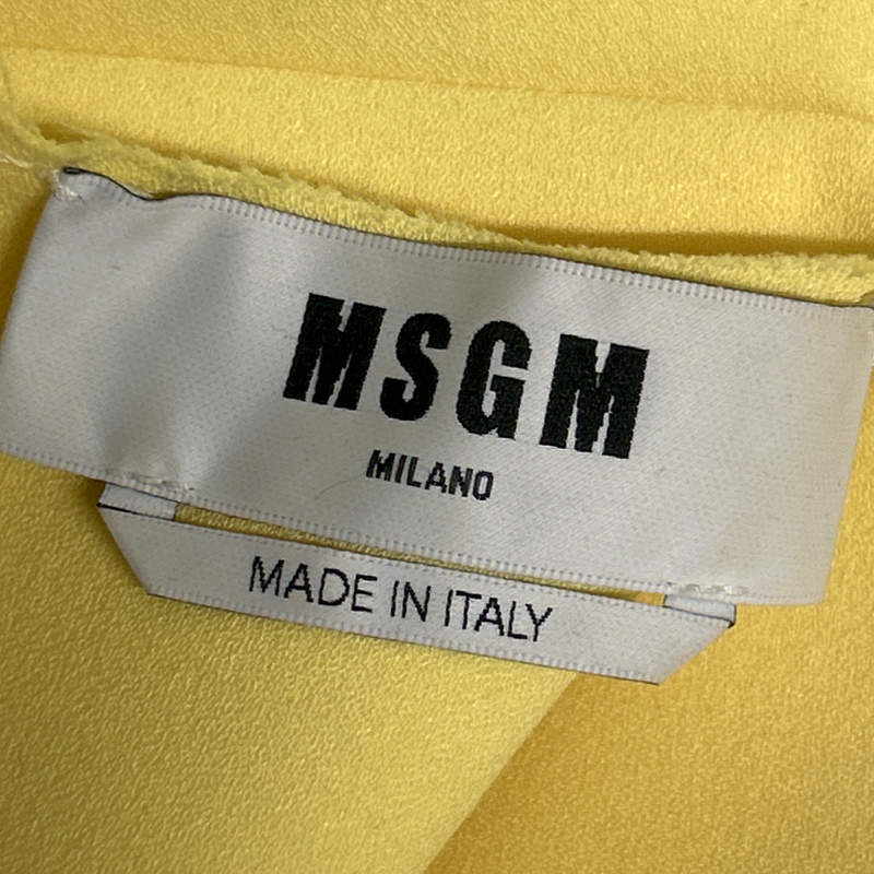 MSGM Yellow Structured Dress With Frill Detailing