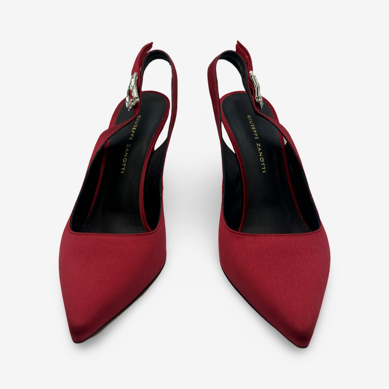 Giuseppe Zanotti Ruby Red Satin Heels