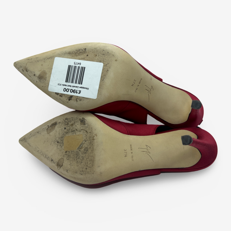Giuseppe Zanotti Ruby Red Satin Heels