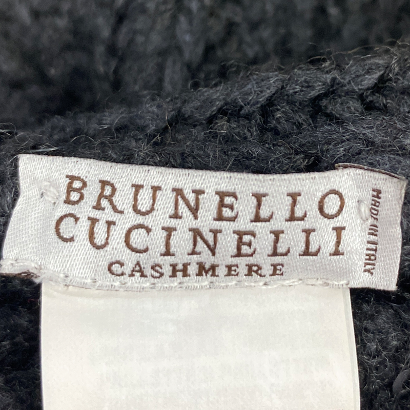 Brunello Cucinelli grey cashmere sequin hat