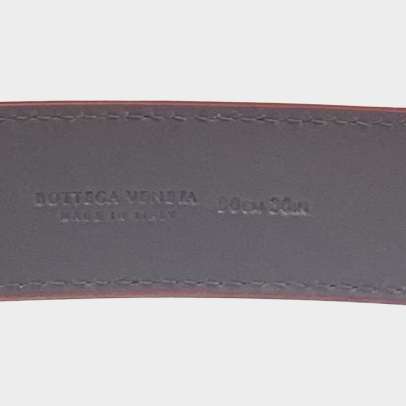 Bottega Veneta burgundy intrecciato leather belt
