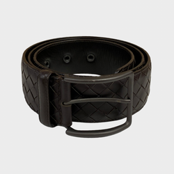 Bottega Veneta brown intrecciato leather belt