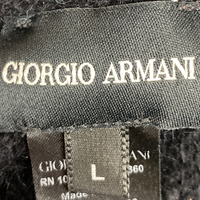 Giorgio Armani black angora wool hat