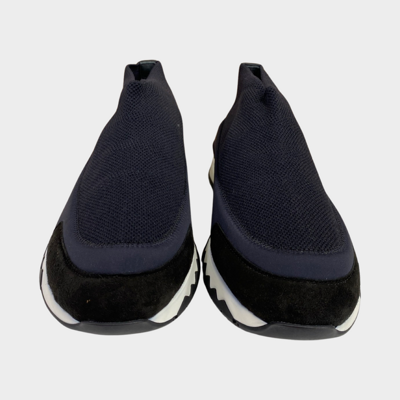 Hermes women's black stretch knit sock trainers