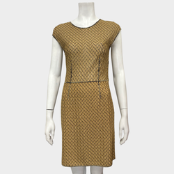 Missoni gold and black zig zag metallic knit dress