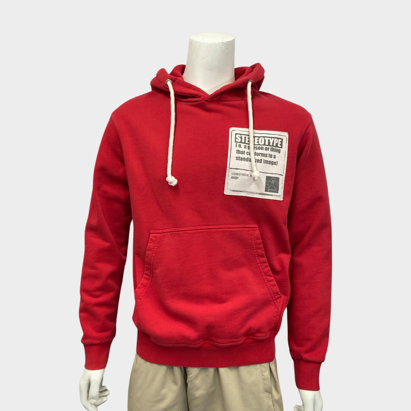 Martin Margiela men's red stereotype hoodie