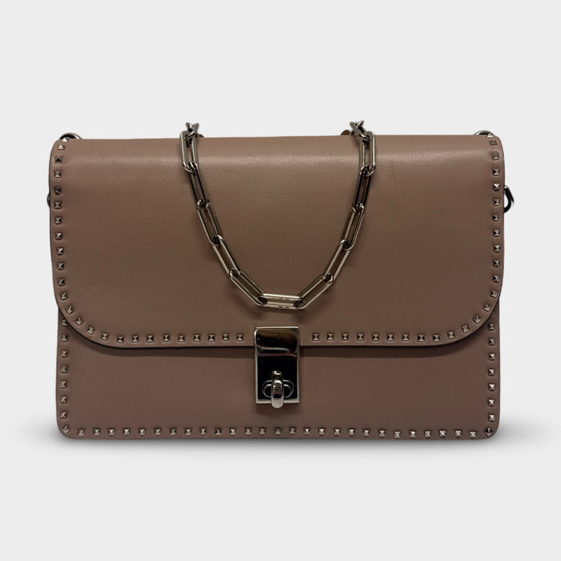 Valentino Women's Rockstud Blush Pink Crossbody on a chain Bag