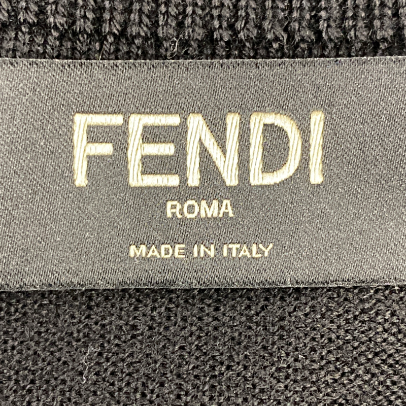 Fendi men's black & white wool check vest