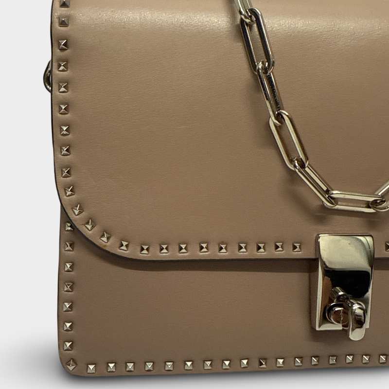 Valentino Women's Rockstud Blush Pink Crossbody on a chain Bag