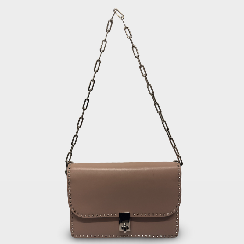 Valentino Women's Rockstud Blush Pink Crossbody on a chain Bag