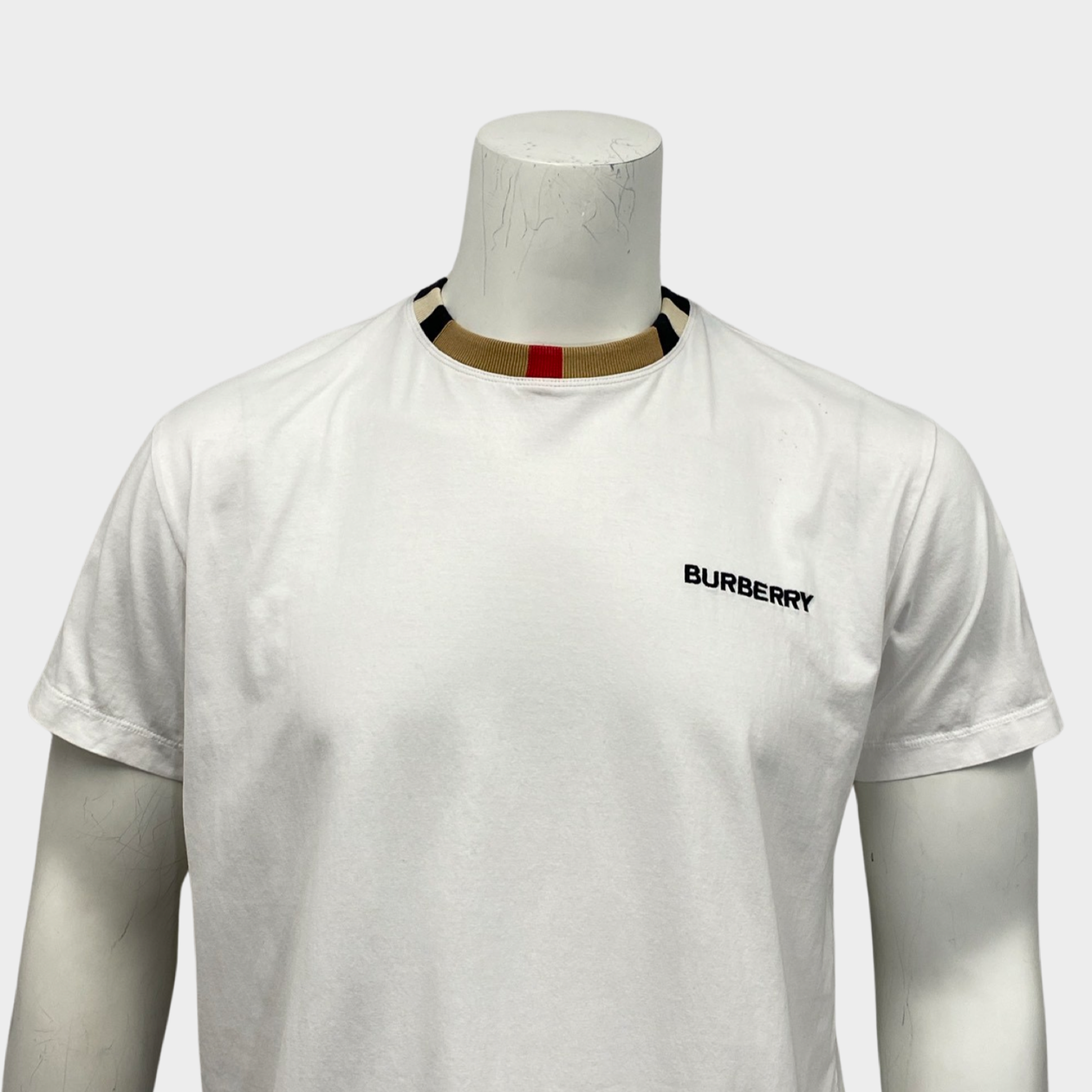 Burberry men s white icon stripe cotton t shirt Loop Generation