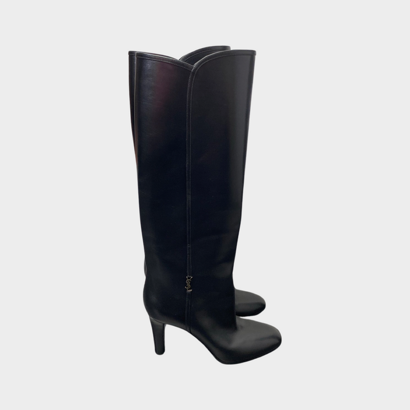 Saint Laurent women's black leather Jane boots